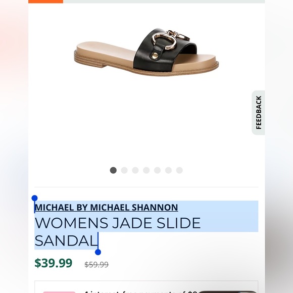 MICHAEL BY MICHAEL SHANNON
WOMENS JADE SLIDE SANDAL - Picture 6 of 6